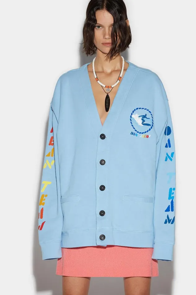 Dsquared2 D2 Surfteam Zip Sweatshirt BLUE Women Sweatshirts Dsquared2 D2 Surfteam Zip Sweatshirt BLUE Women Sweatshirts