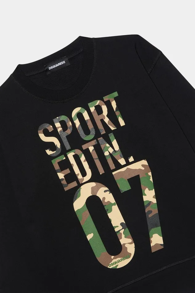 Dsquared2 D2Kids Sport Edtn07 Slouch Sweatshirt BLACK Kids Junior Dsquared2 D2Kids Sport Edtn07 Slouch Sweatshirt BLACK Kids Junior