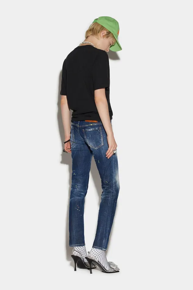 Dsquared2 Dark Techno Surf Wash Jennifer Jeans BLUE Women Jeans Dsquared2 Dark Techno Surf Wash Jennifer Jeans BLUE Women Jeans