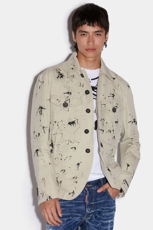 Dsquared2 Drawstring Trench Blazer BEIGE Men Suits and Blazer