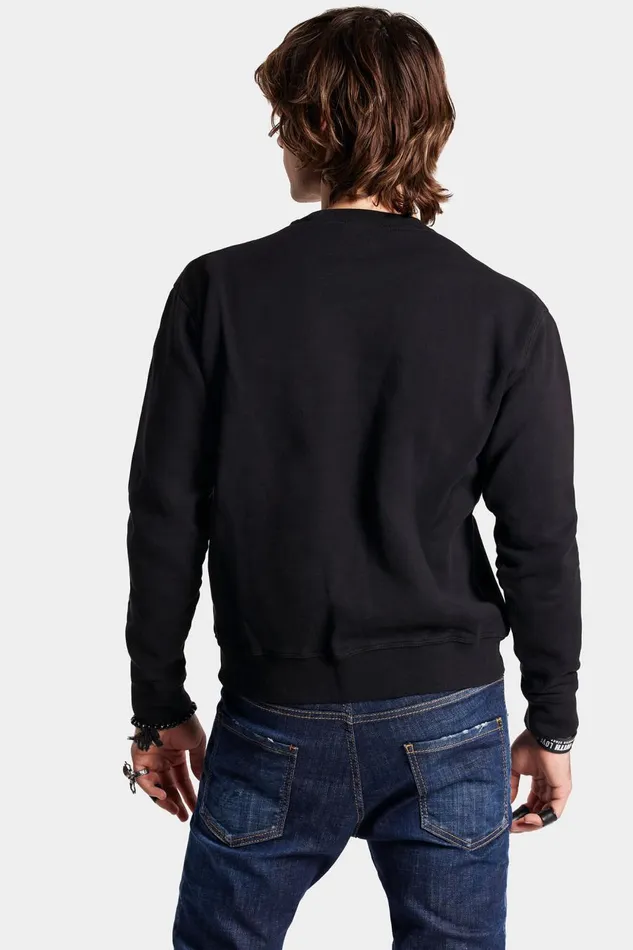 Dsquared2 Dsq2 Cool Sweatshirt BLACK Men Sweatshirts Dsquared2 Dsq2 Cool Sweatshirt BLACK Men Sweatshirts
