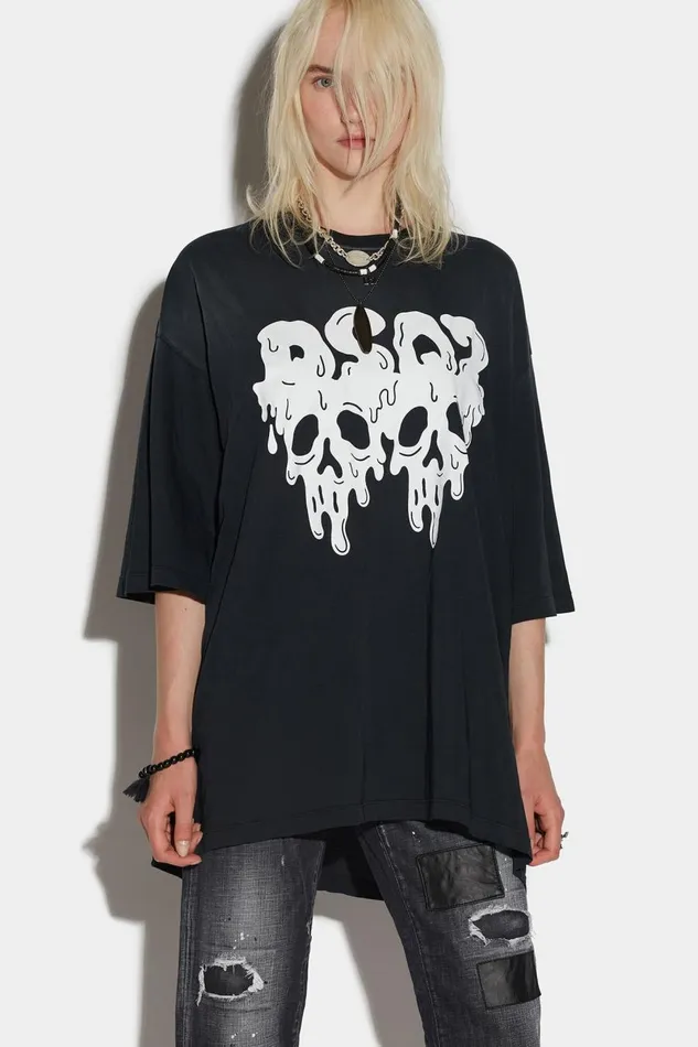 Dsquared2 Dsq2 Gothic Skull Precius BLACK Women Tops and Tshirts Dsquared2 Dsq2 Gothic Skull Precius BLACK Women Tops and Tshirts