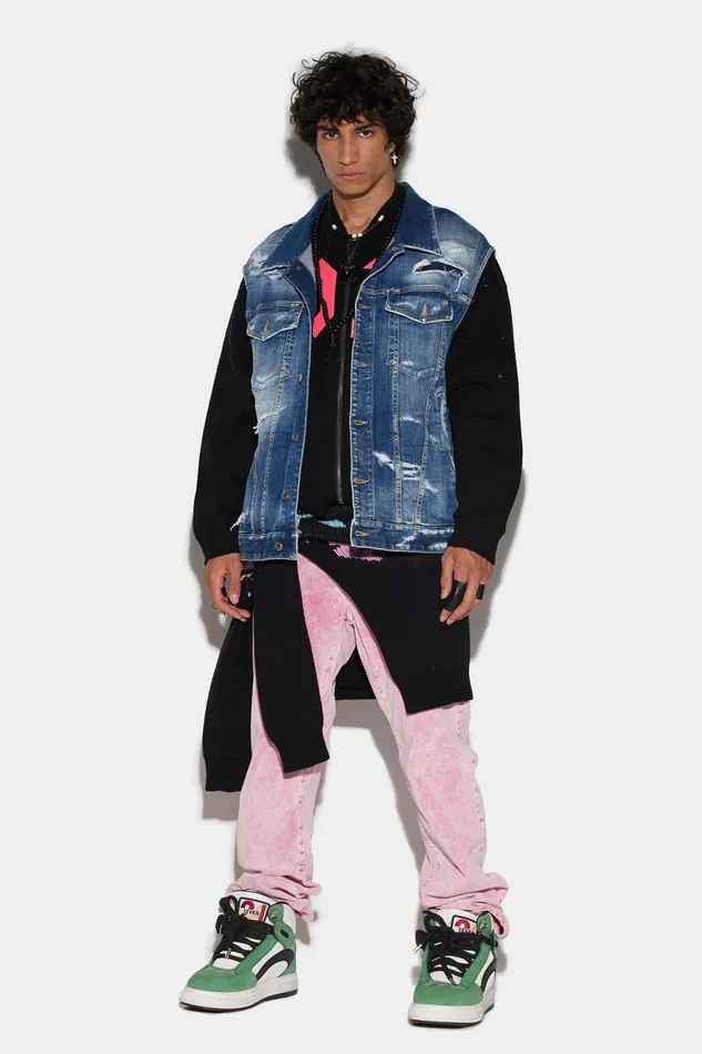Dsquared2 Dsquared2 Medium Slash Wash Puffer Vest BLUE Men Coats and Outerwear Dsquared2 Dsquared2 Medium Slash Wash Puffer Vest BLUE Men Coats and Outerwear