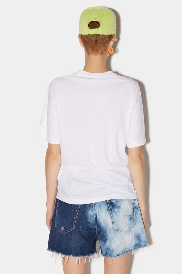 Dsquared2 Dsquared2 Rainbow Easy Tshirt WHITE Women Tops and Tshirts Dsquared2 Dsquared2 Rainbow Easy Tshirt WHITE Women Tops and Tshirts