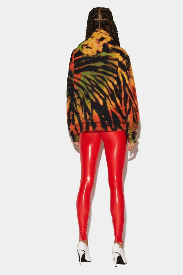 Dsquared2 Glossy Leggings RED Women Trousers Dsquared2 Glossy Leggings RED Women Trousers