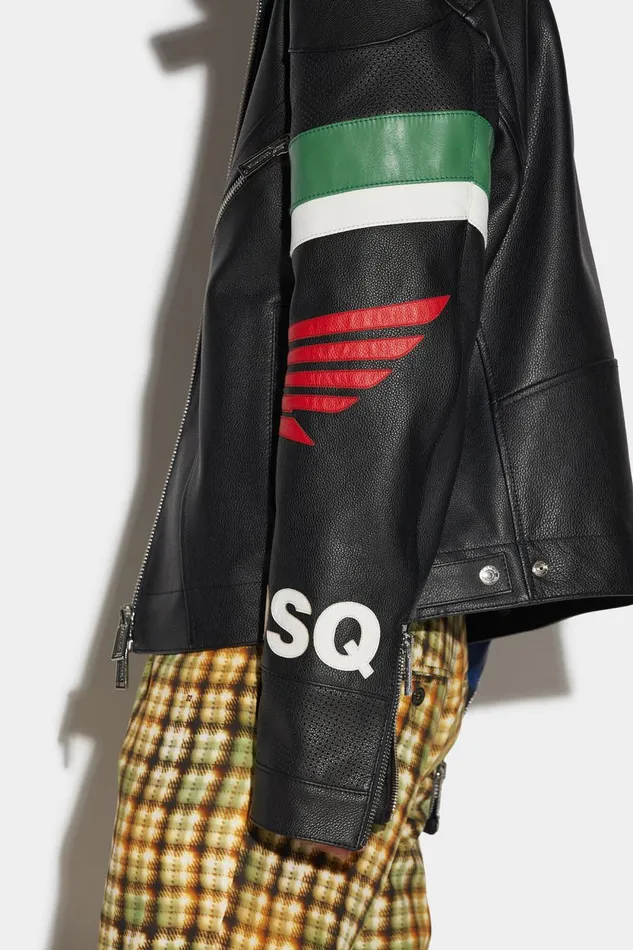 Dsquared2 Honda Leather Classic Jean Jacket BLACK Men Coats and Outerwear Dsquared2 Honda Leather Classic Jean Jacket BLACK Men Coats and Outerwear