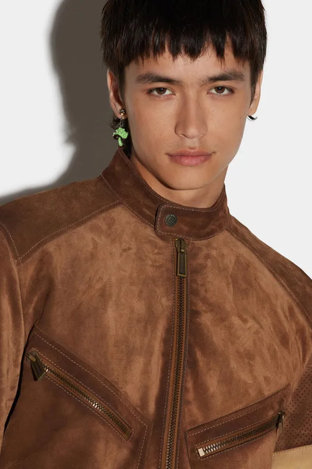 Dsquared2 Honda Leather Classic Jean Jacket RED Men Coats and Outerwear Dsquared2 Honda Leather Classic Jean Jacket RED Men Coats and Outerwear