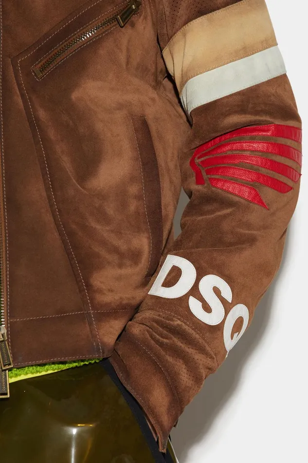 Dsquared2 Honda Leather Classic Jean Jacket RED Men Coats and Outerwear Dsquared2 Honda Leather Classic Jean Jacket RED Men Coats and Outerwear