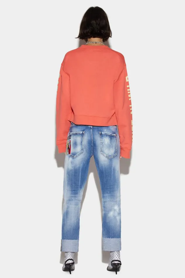 Dsquared2 Icon Light Wash Cool Girl Cropped Jeans BLUE Women Jeans Dsquared2 Icon Light Wash Cool Girl Cropped Jeans BLUE Women Jeans