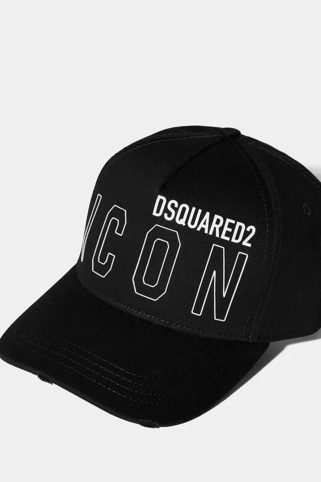 Dsquared2 Icon Outline Baseball Cap BLACK MenWomen Headwear Dsquared2 Icon Outline Baseball Cap BLACK MenWomen Headwear