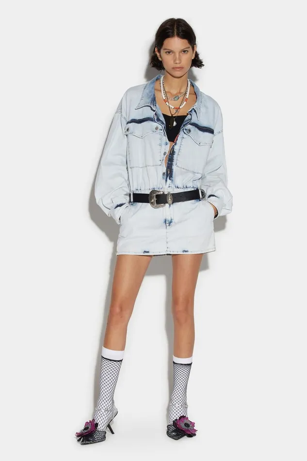 Dsquared2 Jean Mini Dress BLUE Women Dresses and Jumpsuits