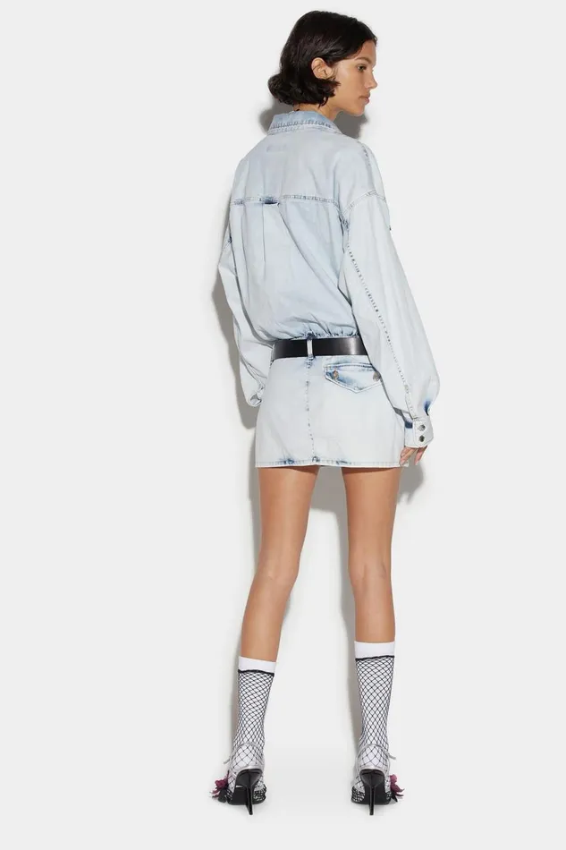 Dsquared2 Jean Mini Dress BLUE Women Dresses and Jumpsuits Dsquared2 Jean Mini Dress BLUE Women Dresses and Jumpsuits