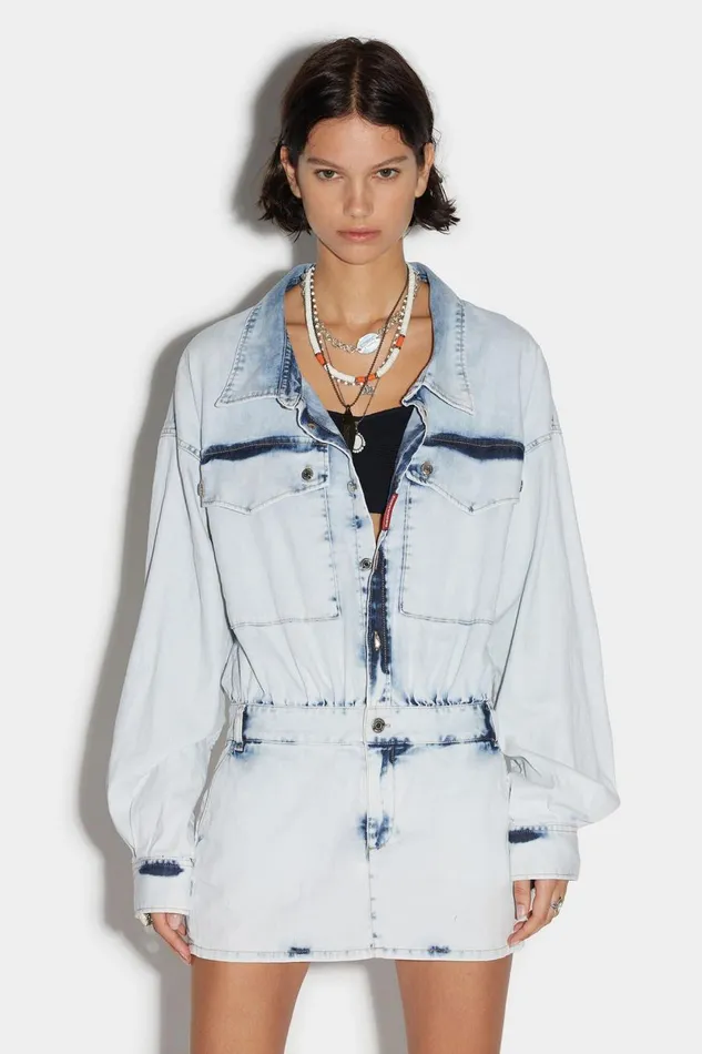 Dsquared2 Jean Mini Dress BLUE Women Dresses and Jumpsuits Dsquared2 Jean Mini Dress BLUE Women Dresses and Jumpsuits