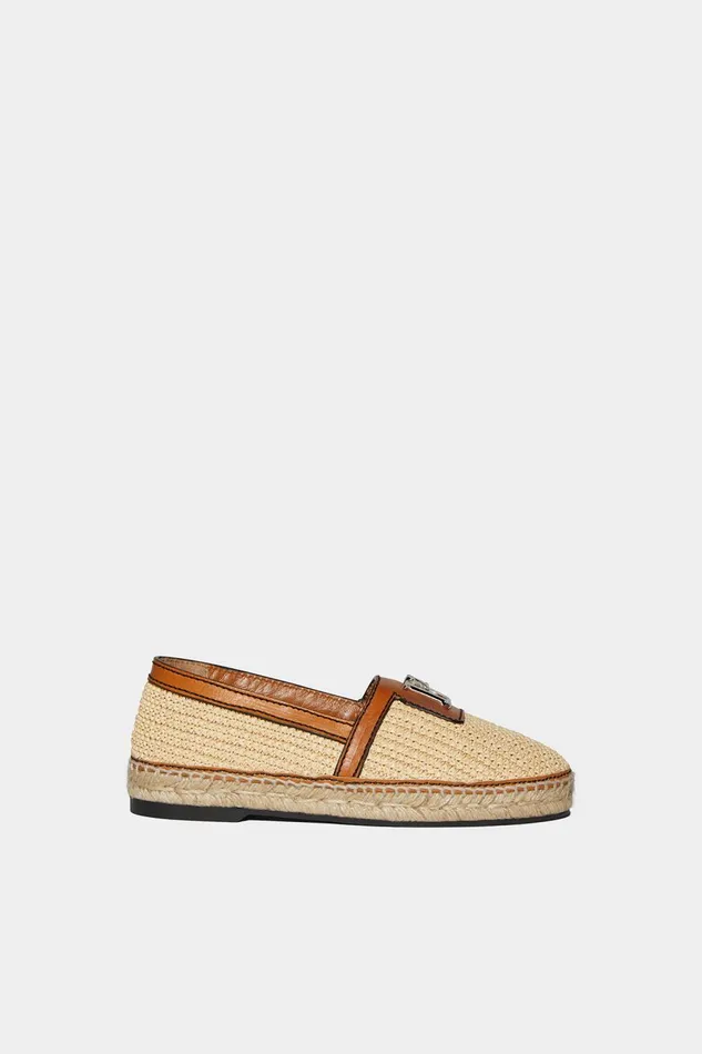 Dsquared2 Jungle Rafia Flat Shoes NUDE Women Loafers
