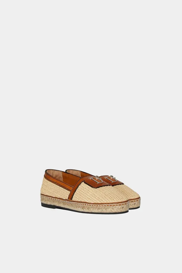 Dsquared2 Jungle Rafia Flat Shoes NUDE Women Loafers