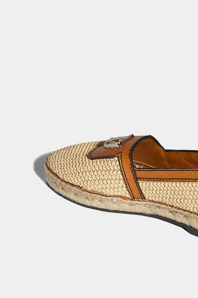 Dsquared2 Jungle Rafia Flat Shoes NUDE Women Loafers