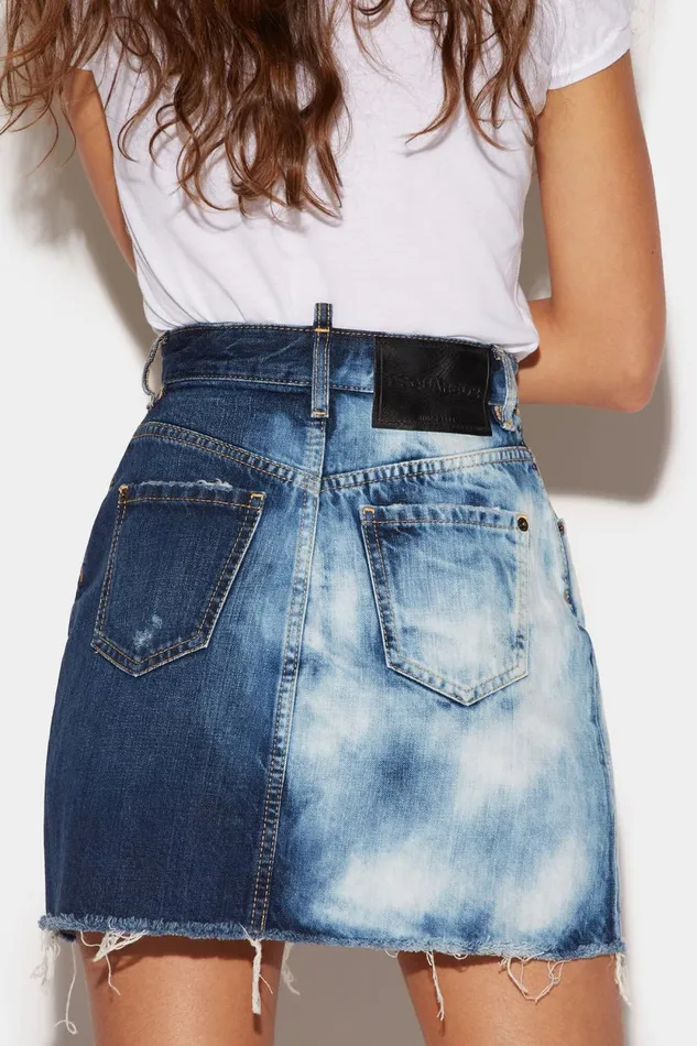 Dsquared2 Medium Night and Day Wash Denim Mini Skirt BLUE Women Skirts Dsquared2 Medium Night and Day Wash Denim Mini Skirt BLUE Women Skirts