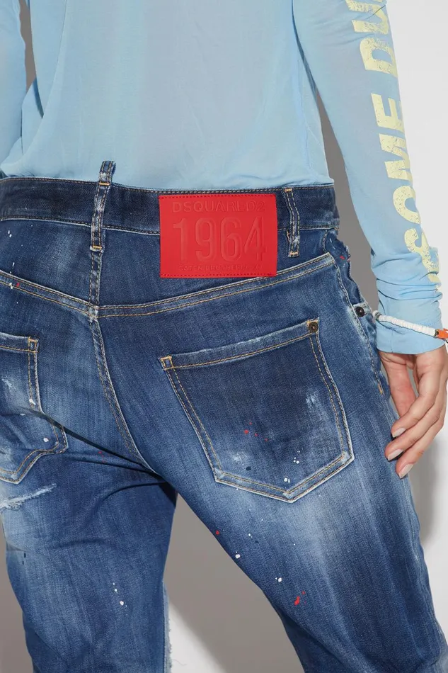 Dsquared2 Medium Powder Spots Wash Cool Girl Cropped Jeans BLUE Women Jeans Dsquared2 Medium Powder Spots Wash Cool Girl Cropped Jeans BLUE Women Jeans