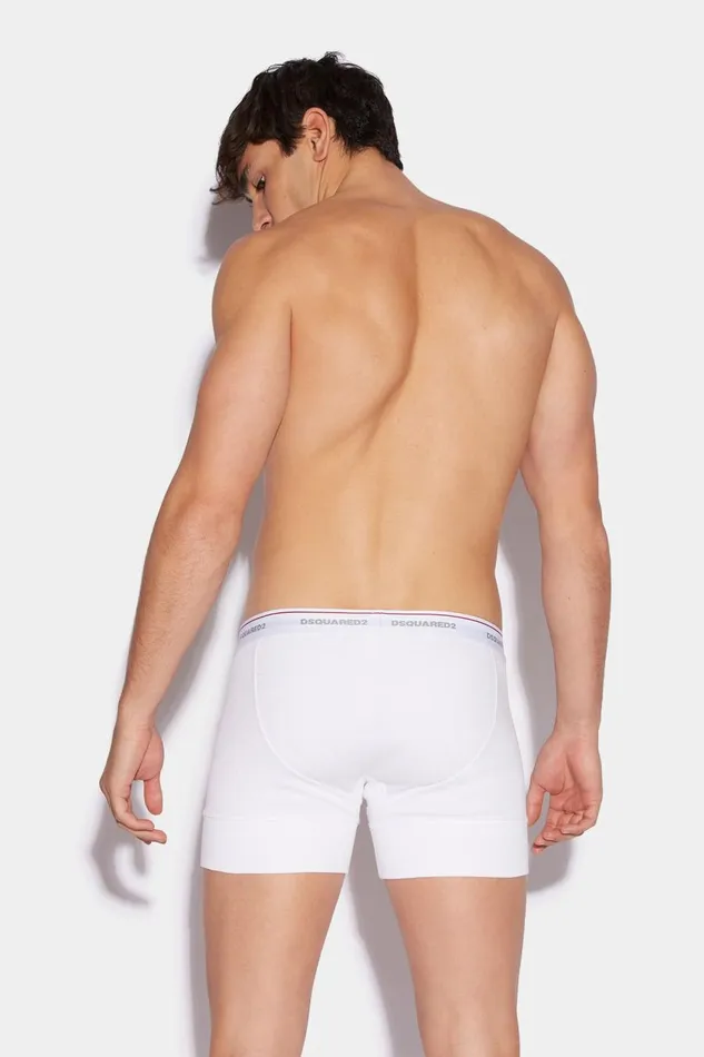 Dsquared2 Mini Dsquared2 Basic Trunks WHITE Men Underwear Dsquared2 Mini Dsquared2 Basic Trunks WHITE Men Underwear
