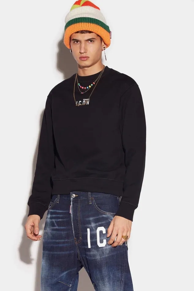 Dsquared2 Mini Icon Cool Sweatshirt BLACK Men Sweatshirts Dsquared2 Mini Icon Cool Sweatshirt BLACK Men Sweatshirts