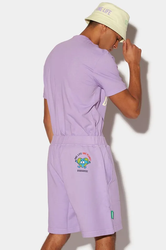 Dsquared2 One Life Relax Shorts PURPLE Men Shorts Dsquared2 One Life Relax Shorts PURPLE Men Shorts