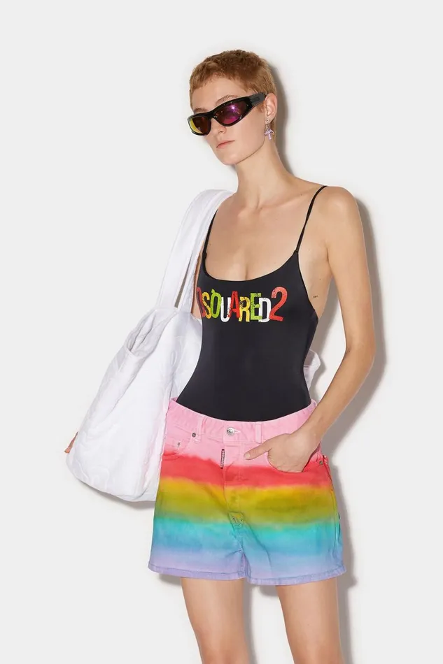 Dsquared2 Rainbow Baggy Shorts FANTASY Women Shorts