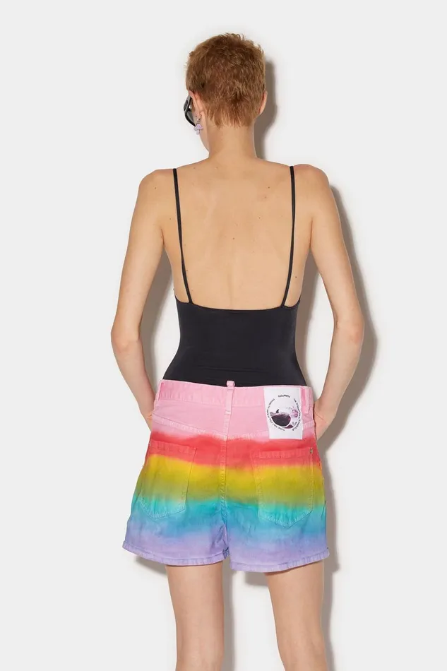Dsquared2 Rainbow Baggy Shorts FANTASY Women Shorts Dsquared2 Rainbow Baggy Shorts FANTASY Women Shorts