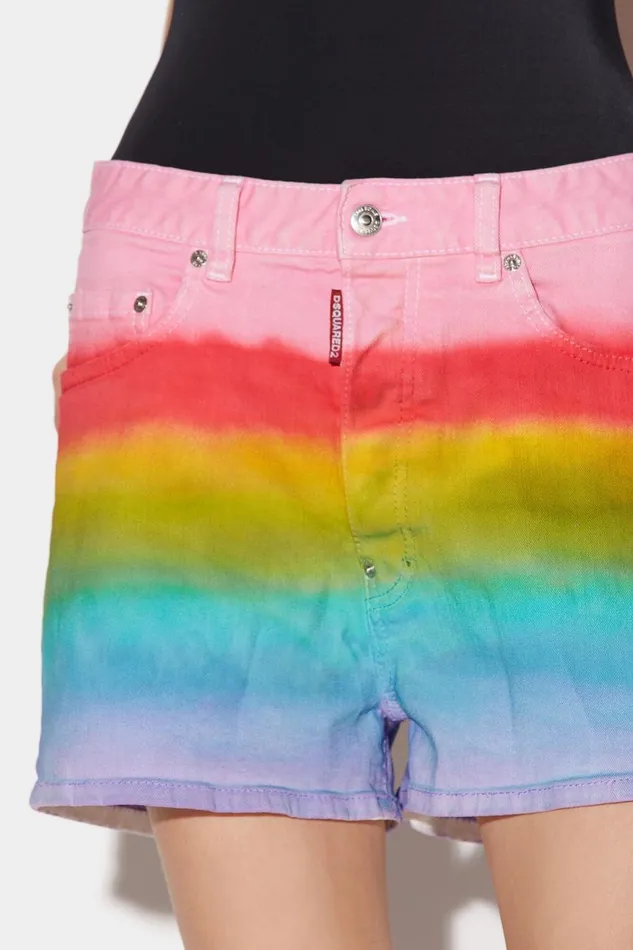 Dsquared2 Rainbow Baggy Shorts FANTASY Women Shorts Dsquared2 Rainbow Baggy Shorts FANTASY Women Shorts