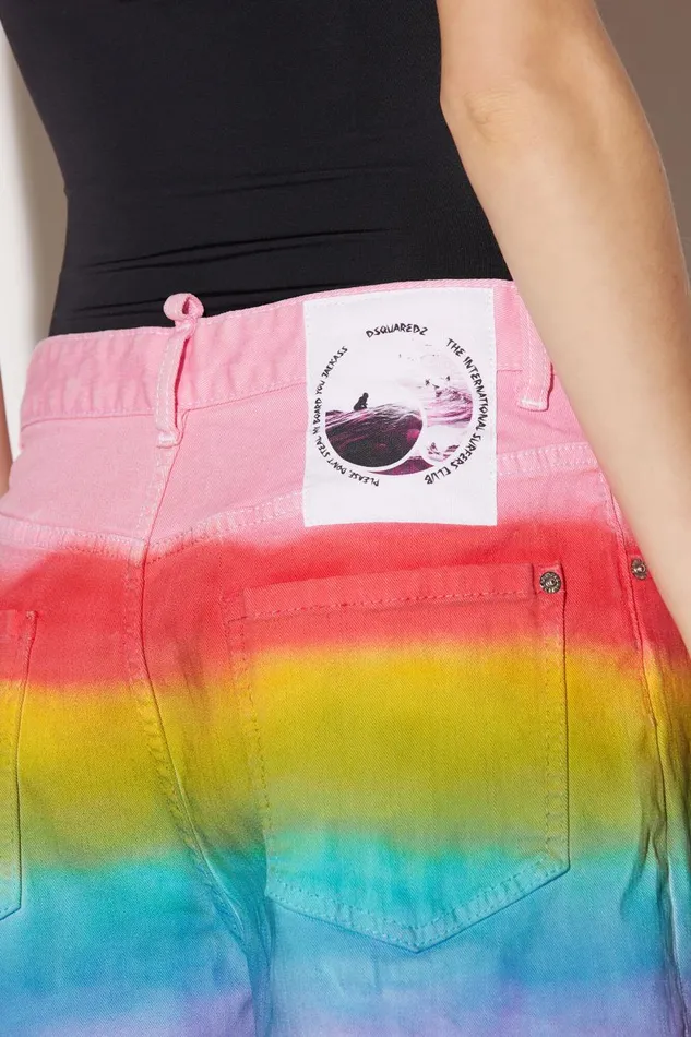 Dsquared2 Rainbow Baggy Shorts FANTASY Women Shorts Dsquared2 Rainbow Baggy Shorts FANTASY Women Shorts