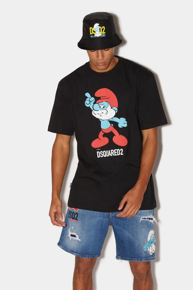 Dsquared2 Smurfs Regular TShirt BLACK Men TShirt and Polo