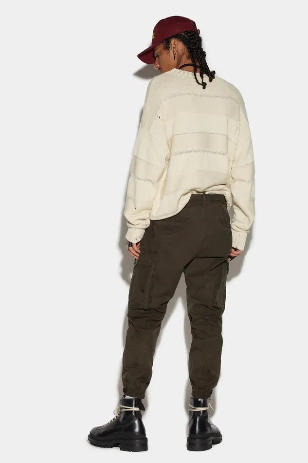 Dsquared2 Splatter Cyprus Cargo Pants MILITARY Men Trousers Dsquared2 Splatter Cyprus Cargo Pants MILITARY Men Trousers