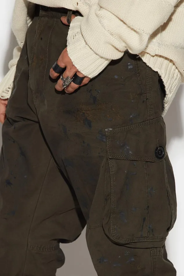 Dsquared2 Splatter Cyprus Cargo Pants MILITARY Men Trousers Dsquared2 Splatter Cyprus Cargo Pants MILITARY Men Trousers