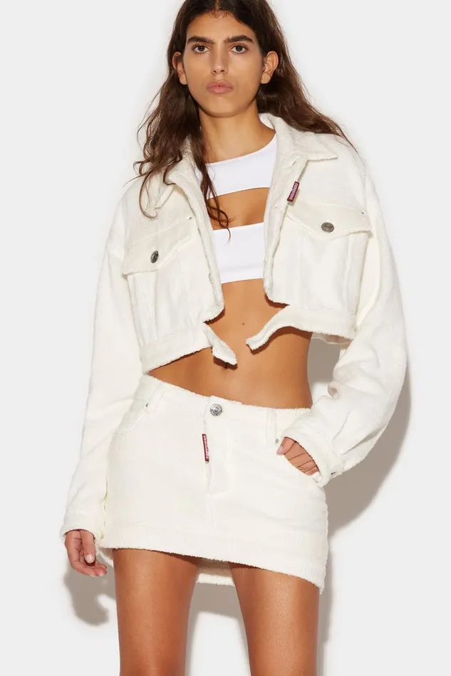 Dsquared2 Towel Mini Skirt WHITE Women Skirts