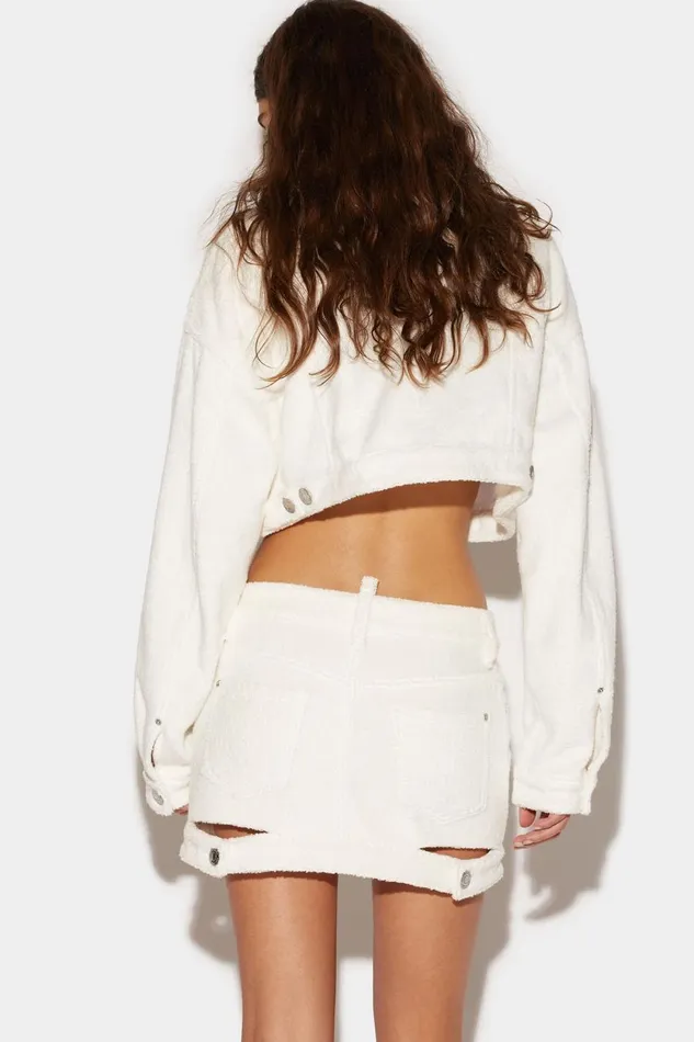 Dsquared2 Towel Mini Skirt WHITE Women Skirts Dsquared2 Towel Mini Skirt WHITE Women Skirts