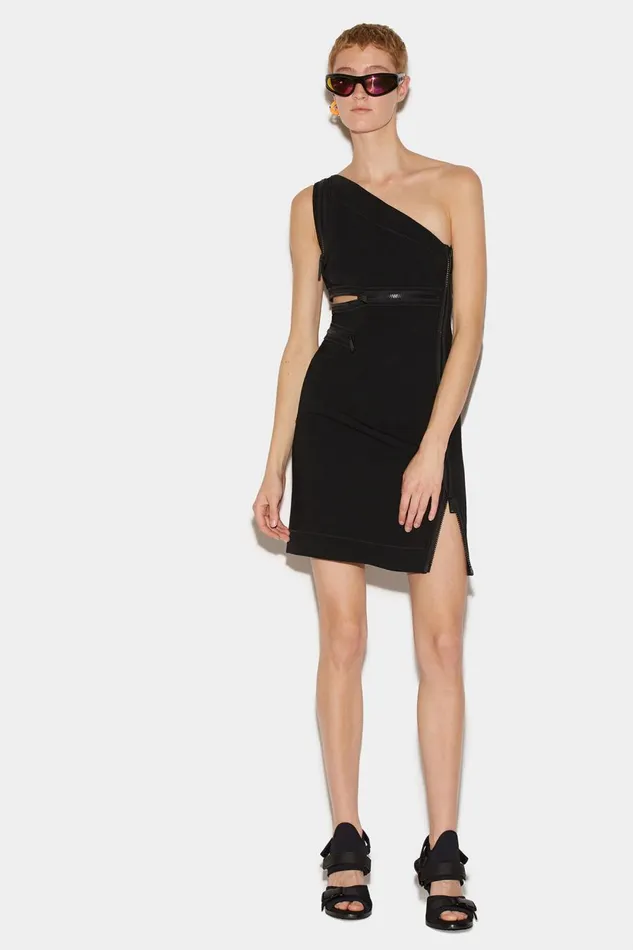 Dsquared2 Zipdetail Mini Dress BLACK Women Dresses and Jumpsuits