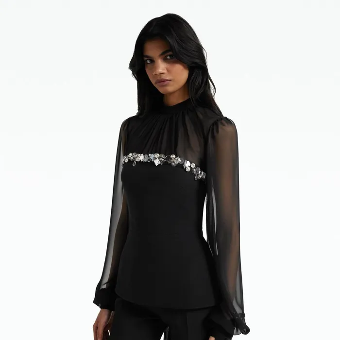 Duruda Black Top Women Safiyaa Tops