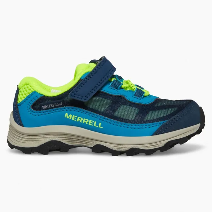 Easy On Easy Off Kids Merrell Little Moab Speed Low AC Jr Waterproof Sneaker Navyhi Viz