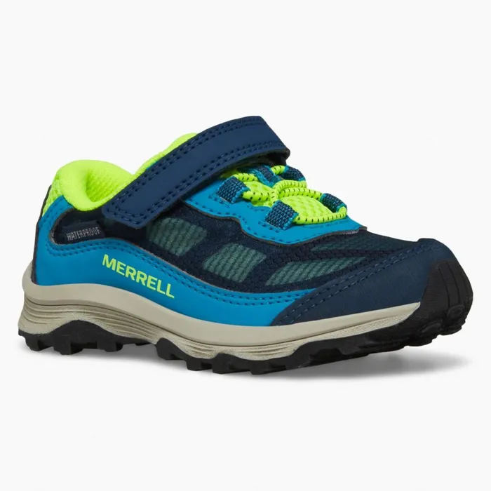 Easy On Easy Off Kids Merrell Little Moab Speed Low AC Jr Waterproof Sneaker Navyhi Viz