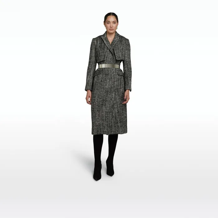 Ennis Black Wool Coat Women Safiyaa Jackets and Coats