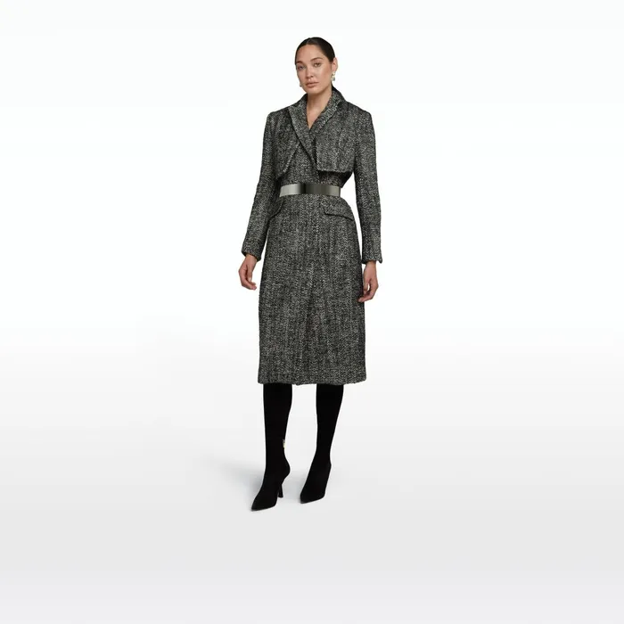 Ennis Black Wool Coat Women Safiyaa Jackets and Coats