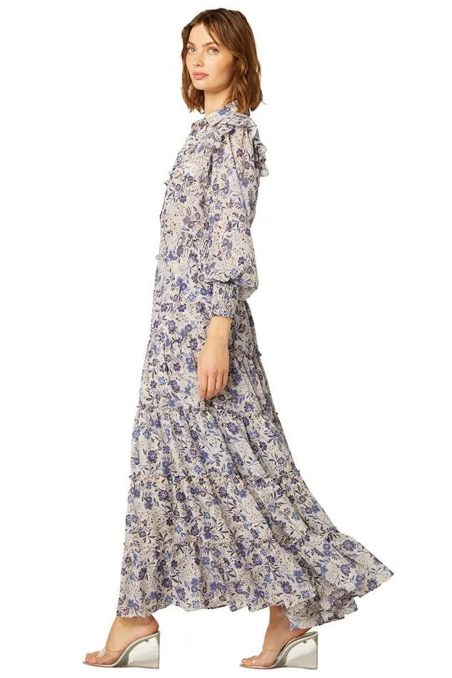 Exclusives Women MISA Los Angeles AYDENIZ DRESS Cerulean Floral