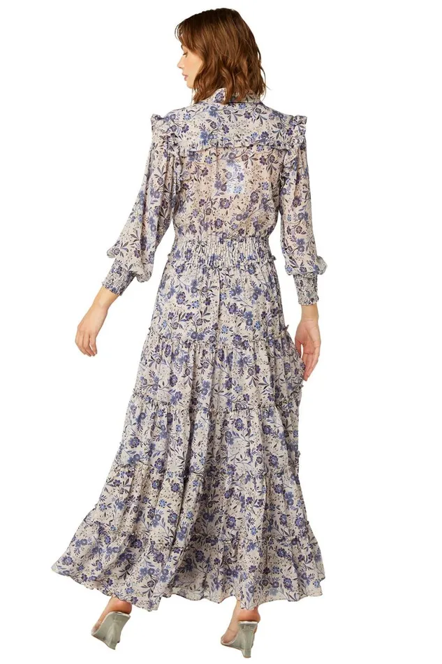 Exclusives Women MISA Los Angeles AYDENIZ DRESS Cerulean Floral