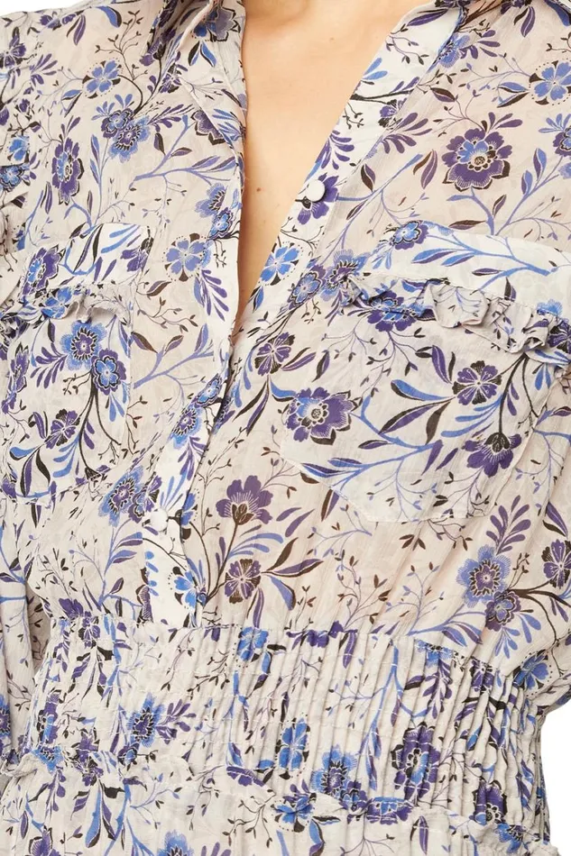 Exclusives Women MISA Los Angeles AYDENIZ DRESS Cerulean Floral