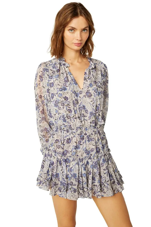 Exclusives Women MISA Los Angeles LORENA DRESS Cerulean Floral