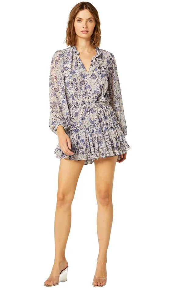 Exclusives Women MISA Los Angeles LORENA DRESS Cerulean Floral