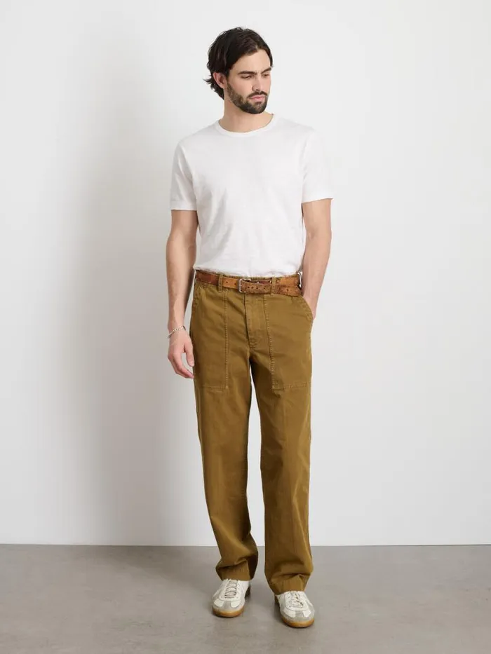 Field Pant In Herringbone Dark Khaki Men Alex Mill Pants