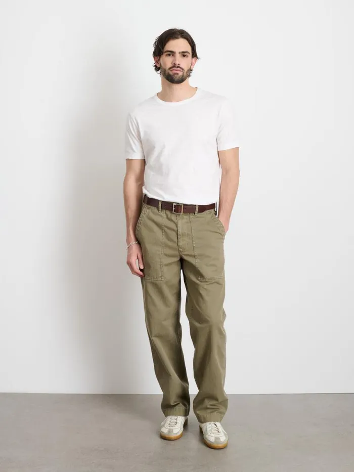 Field Pant In Herringbone Vintage Olive Men Alex Mill Pants