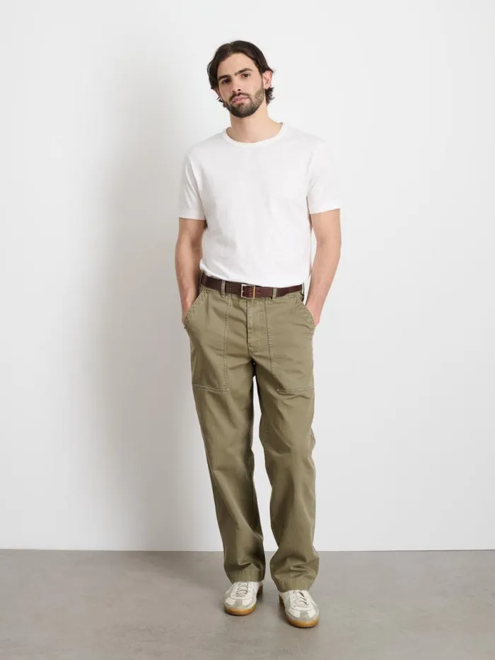 Field Pant In Herringbone Vintage Olive Men Alex Mill Pants