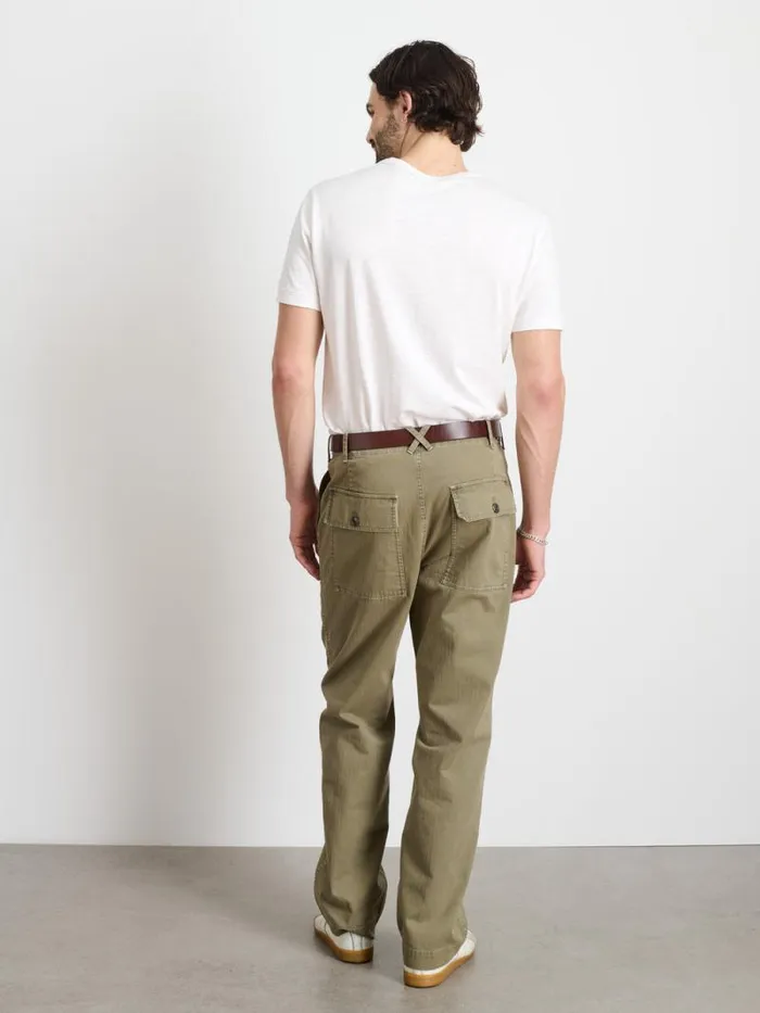 Field Pant In Herringbone Vintage Olive Men Alex Mill Pants