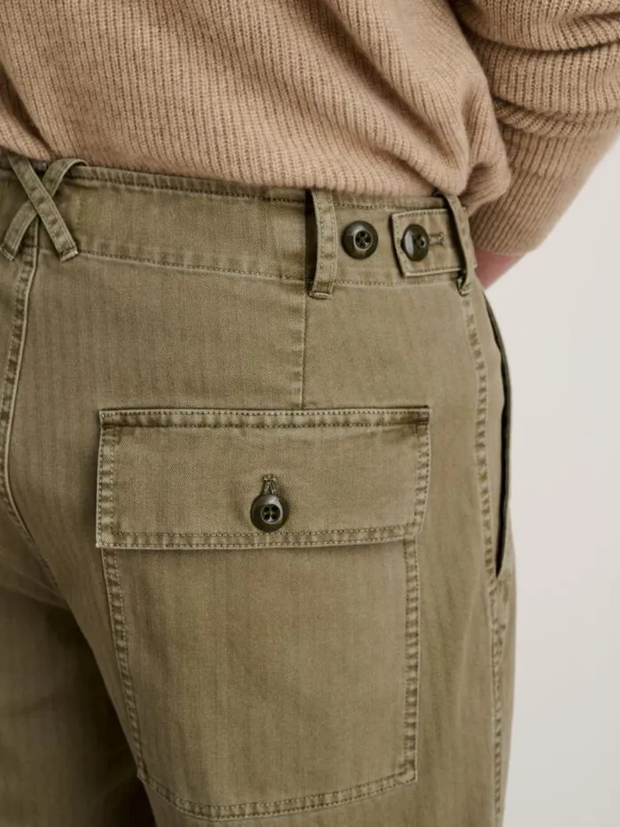 Field Pant In Herringbone Vintage Olive Men Alex Mill Pants